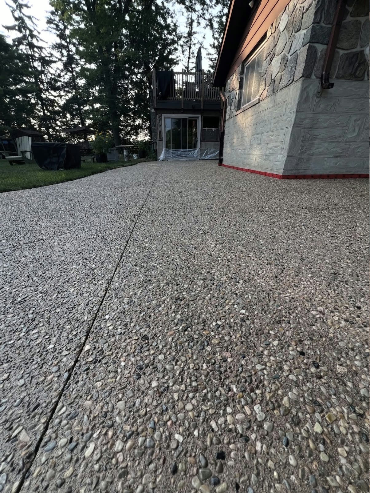 Exposed aggregate concrete finish example