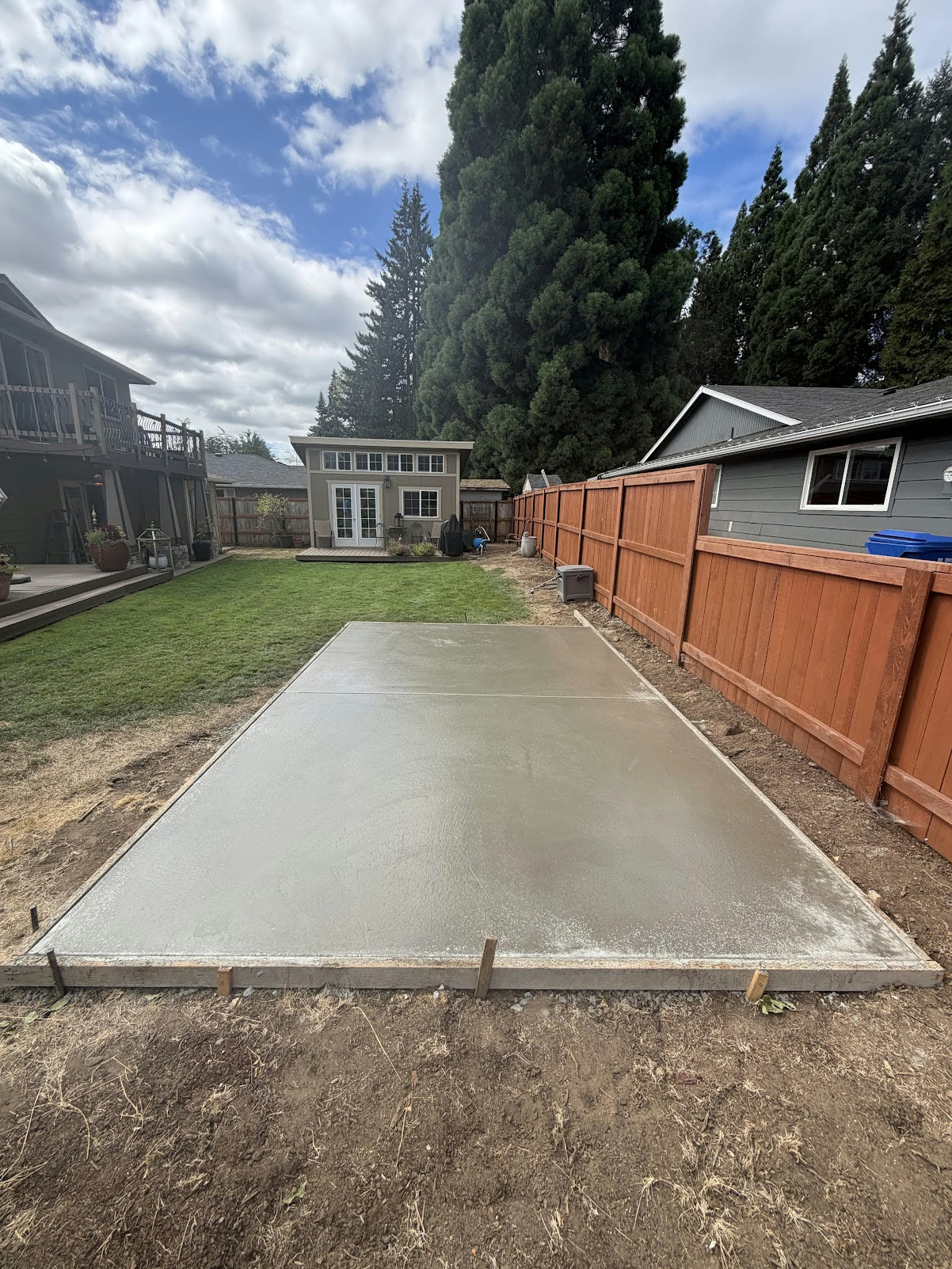 Freshly poured concrete flatwork in Salem, Oregon